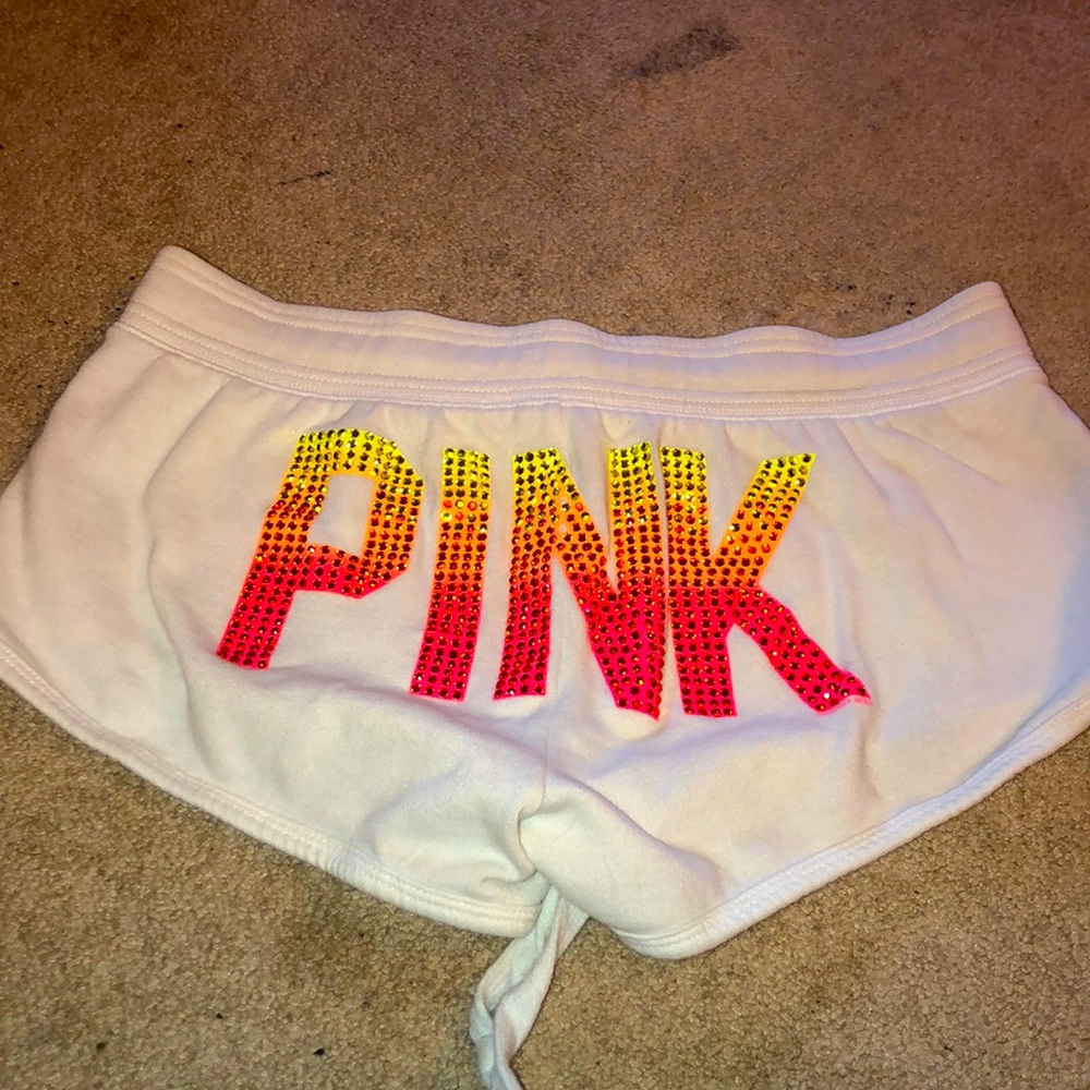 PINK bling ombré shorts